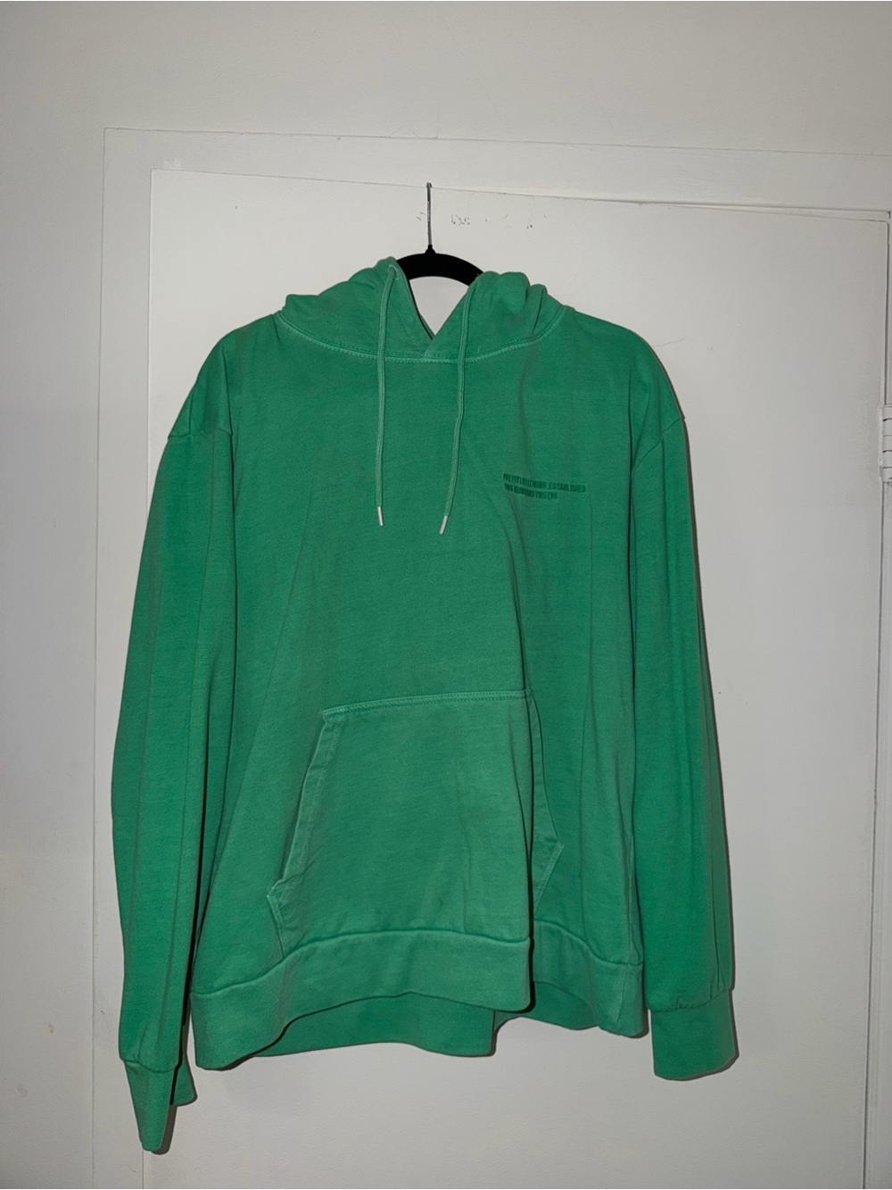 Green Hooded Pullover Sweatshirt